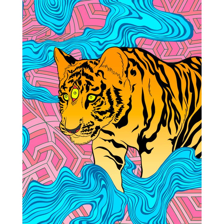 8x10 Tryck: Tigerdelic för wholesale av Cat Champion