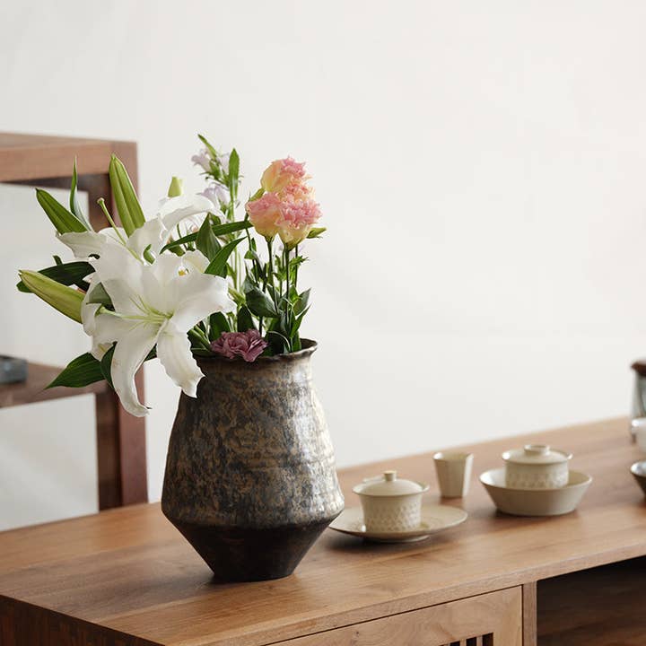 Gohobi (We cover U.S. import duties) - Wholesale Vase - Gohobi Japanese-style wabi sabi handmade large vase 0035