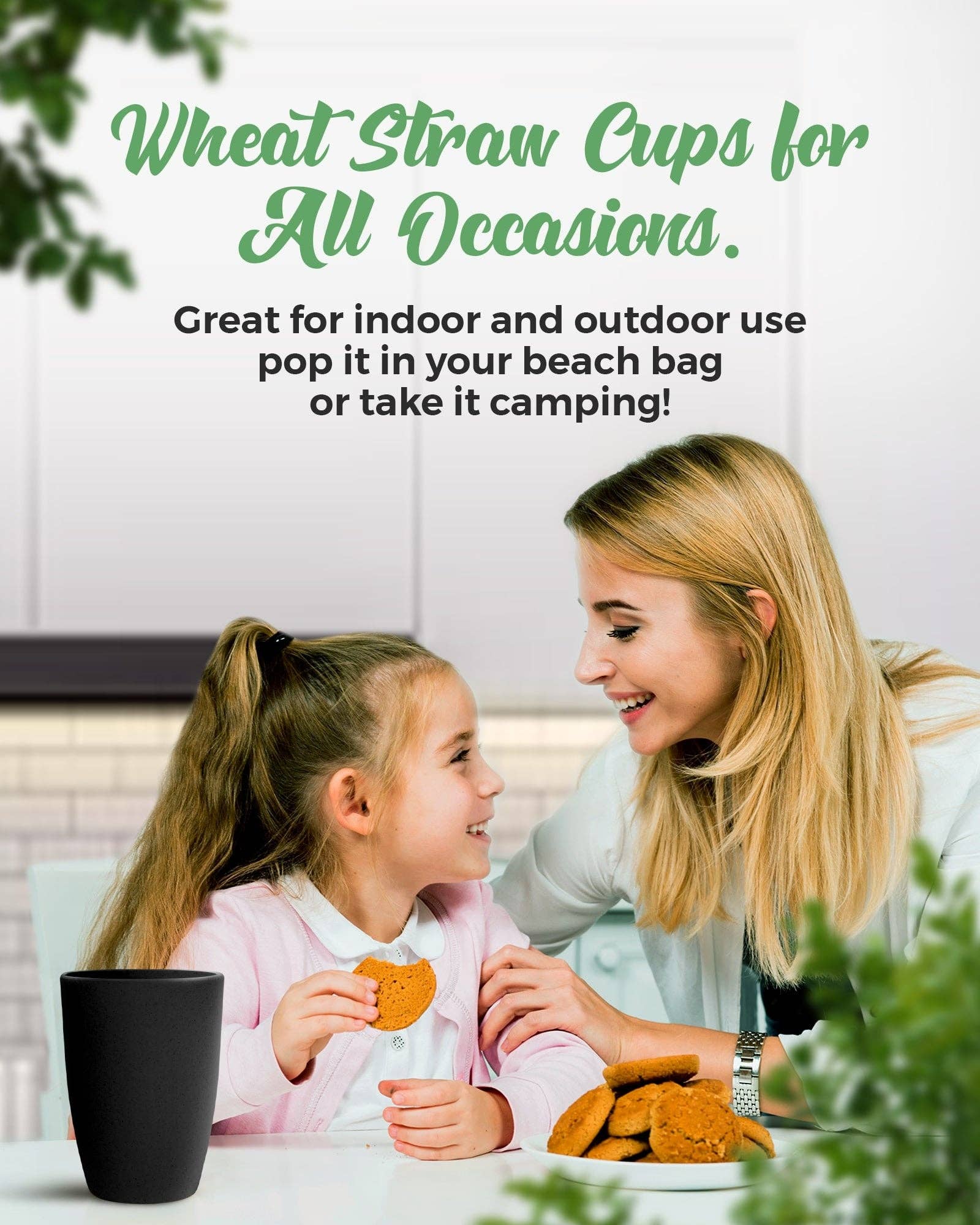 Greendish - Vente Verre/tasse - Ensembles de gobelets à boire en paille de blé écologique légers17