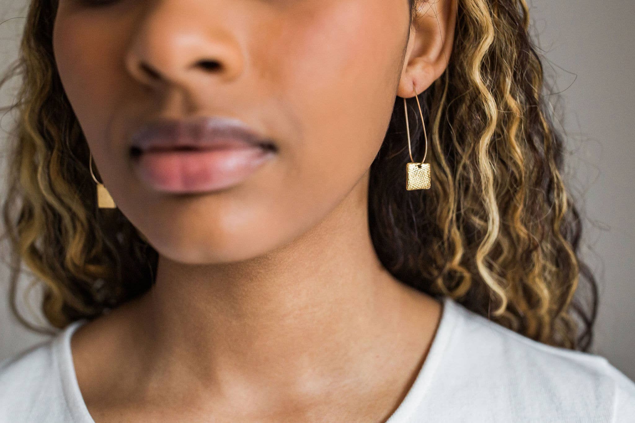 Jenna Vanden Brink Ceramics - Wholesale Dangle Earrings - Pinstripe Square Drops5