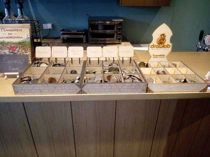 Drawlab Entertainment – wholesale Board game –  Legendary Retailer Stand - Metal coins for gaming2