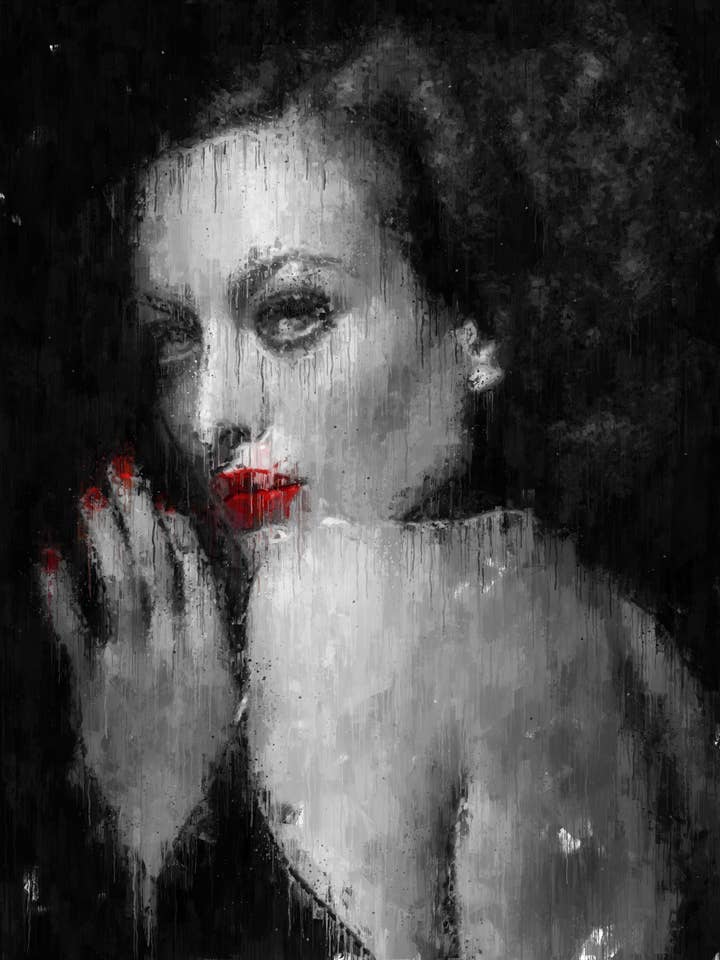 Letrero de pared de madera Ruby Red H'Wood Joan Crawford, 16 x 12 pulgadas para venta al por mayor de The Shizzle Print Co