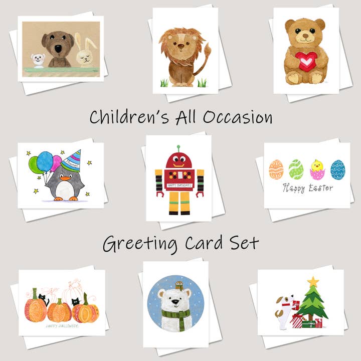 Children's All Occasion Greeting Cards for wholesale by Kelli McNichols Art