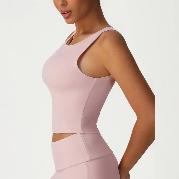 Sodalemon - Wholesale Athletic top – Women′s - Naked Feel Slimming High Elasticity Yoga Tank Top1