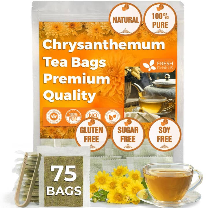 Premium 75 Chrysanthemum Bloemtheezakjes voor wholesale door Breathe Easy Infusion LLC