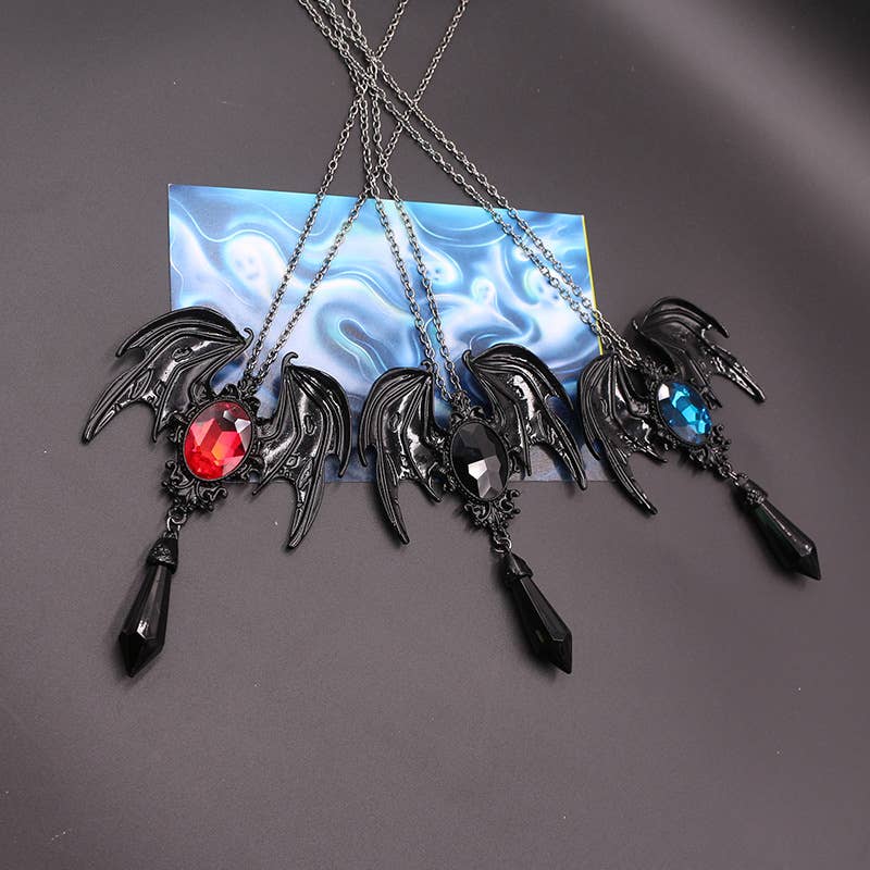 Tourtiwi – wholesale Pendant/charm necklace – Halloween Gothic Bat Wings Pendant Necklace12
