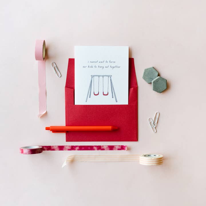 Tiny Hooray – wholesale Baby card – Force Our Kids to Hang Out Card1