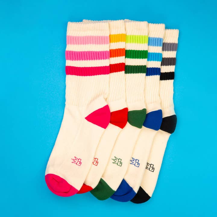 Gumball Poodle - Wholesale Socks – Unisex - The Retro Bunch 1 - Striped Gym Socks2