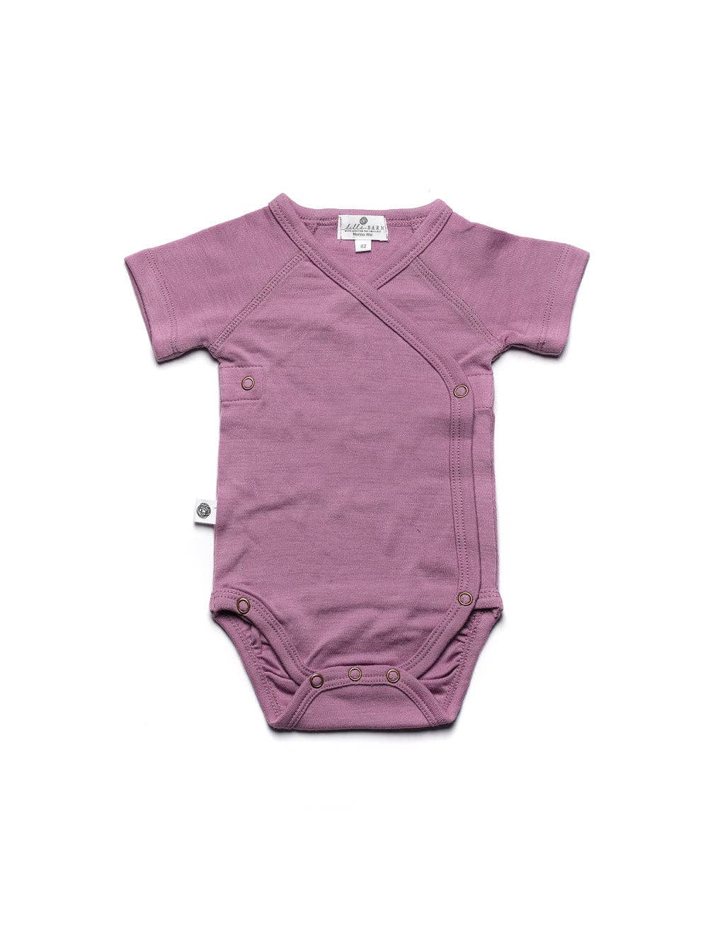 Lille Barn – Engroshandel Bodysuit - Baby – Wollen slå-om-body med korte ærmer – Merinould - Lavender Mist0