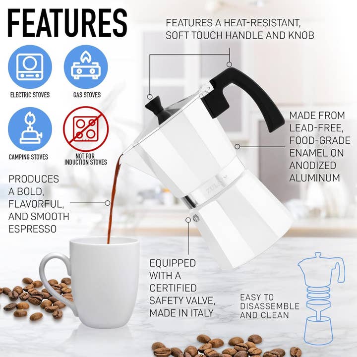 Zulay Kitchen - Wholesale Espresso Maker - Moka Pot Espresso - Cuban Coffee Maker34