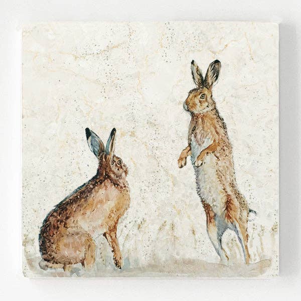 Marble Coasters (pack of 4) - Harvest Hares for wholesale by Country Creation