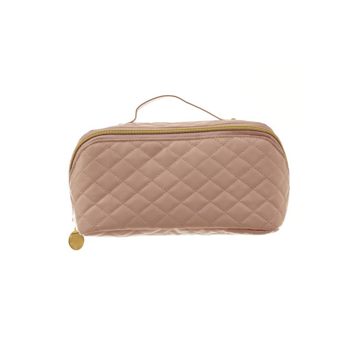 Beauty Pro - Wholesale Makeup/Cosmetic Bag - Danielle Cosmetic Bag Flat Lay Triangular Pink1