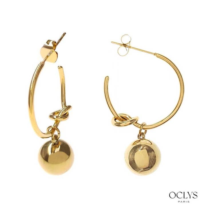 Oclys - Wholesale Dangle Earrings - Nusa stainless steel hoop earrings