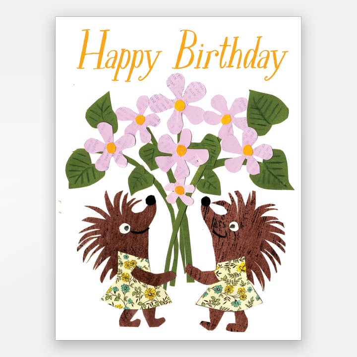 Happy Birthday Hedgehogs Card for wholesale by Paste