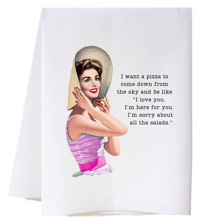 I Want A Pizza Kitchen Towel for wholesale by Cora & Pate