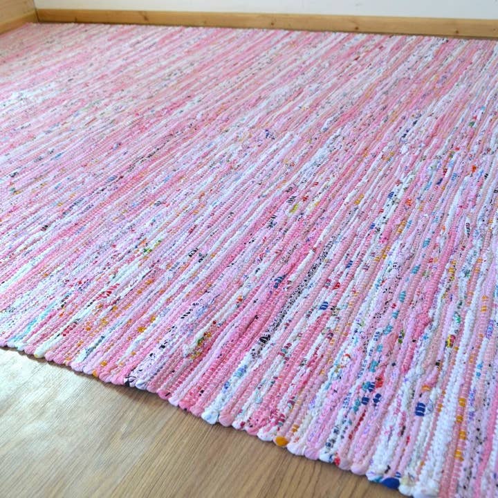 Designs Emporium - Wholesale Runner Rug - Pink Rug Runner Chindi Rag Handmade Recycled Cotton7