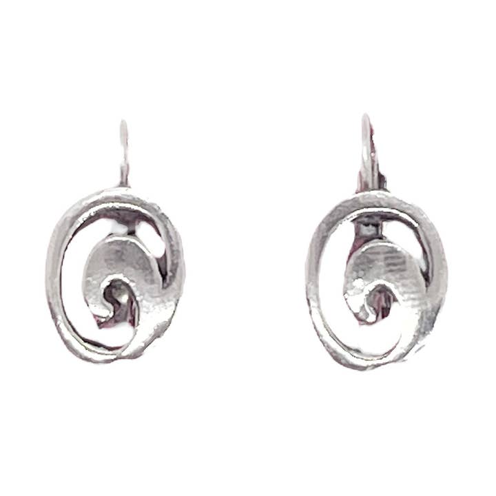 Minimo silver plated earring with sleepy clasp for wholesale by Gloria Mago