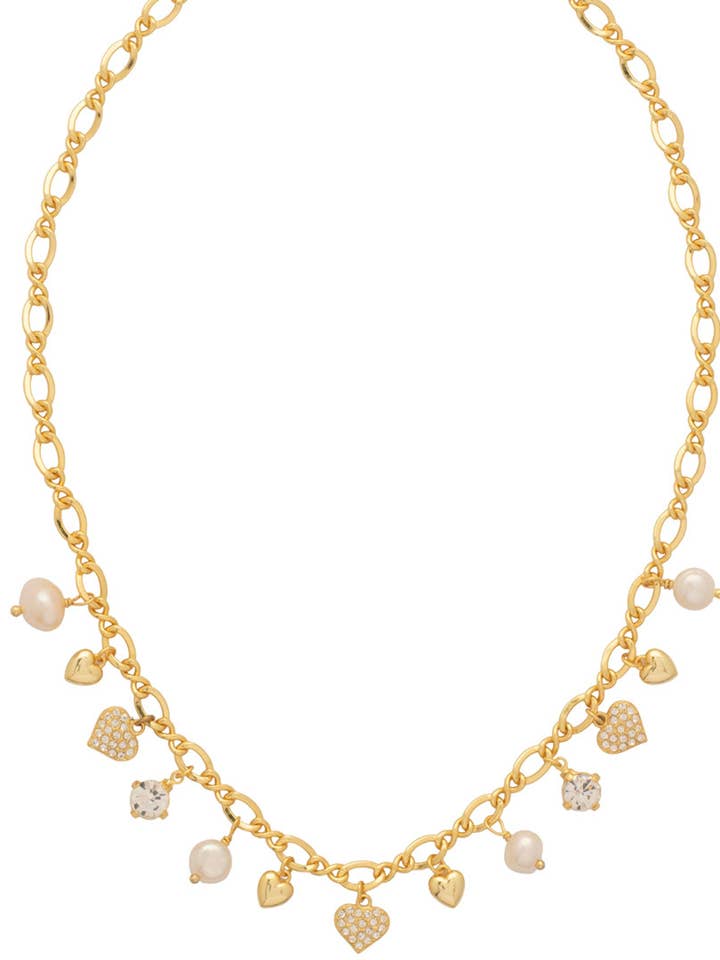 Collier Tennis avec Charme Cœur & Perle - NGF2BGCRY pour la vente par Sorrelli