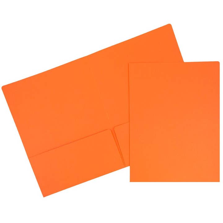 JAM Matte Cardstock Twin Pocket Folders, Orange, 6/PK for wholesale by JAM PAPER