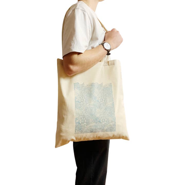 William Morris Blue Marigold Tote Bag Retro Art Print Beauti for wholesale by ZZZEBRAAA LIMITED