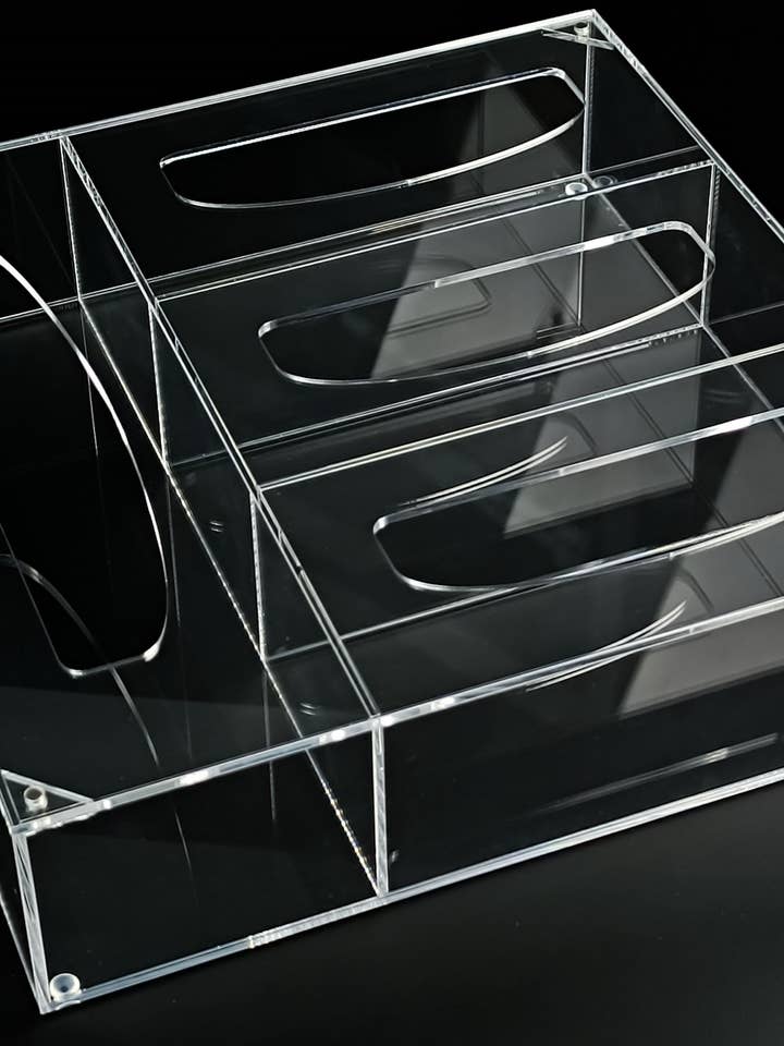 Wellington & Hawke 4-Section Acrylic Plastic Bag Dispenser for wholesale by DesignStyles Home