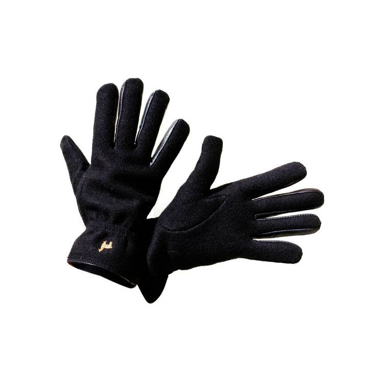 Gants de robe en feutre - Noir pour la vente par Lanart Alpaca