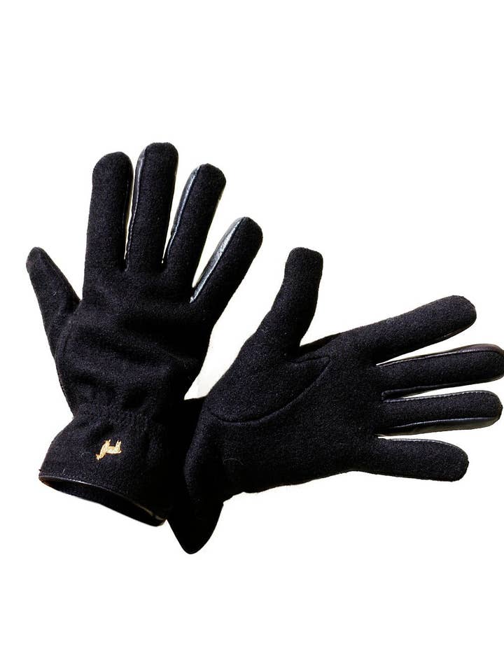 Felted Dress Gloves - Black for wholesale by Lanart Alpaca