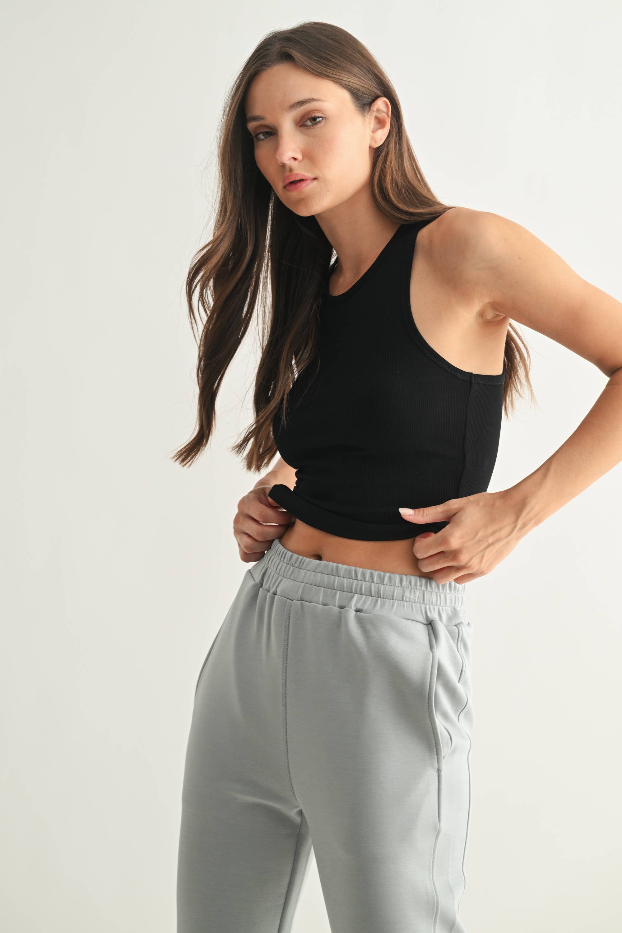 Mono B - Wholesale Tank Top - Women's - Essential Micro-Ribbed Racer Athleisure Tank Top1