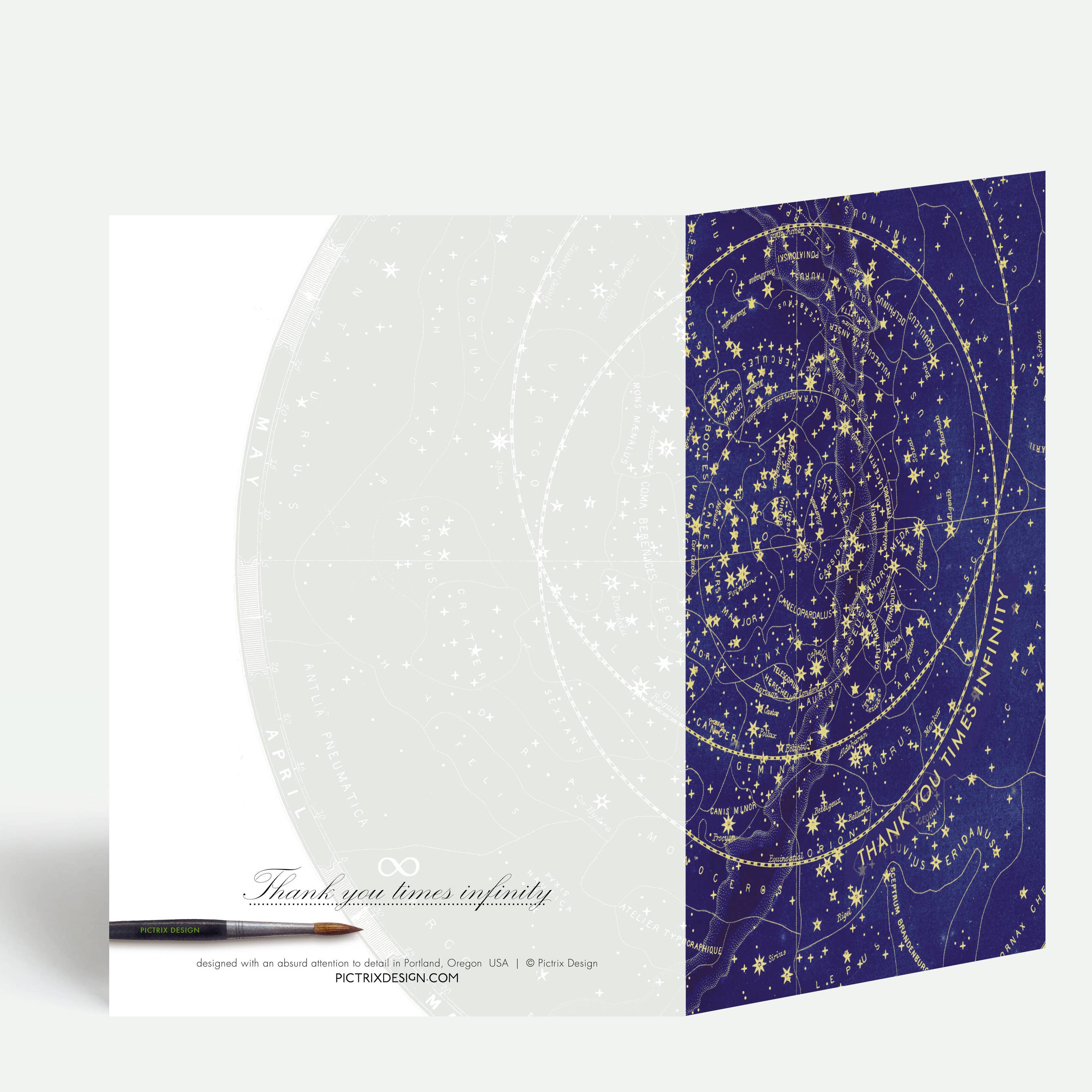 Pictrix Design - Wholesale Thank You Card - "Thank you times infinity" A6 greeting card2