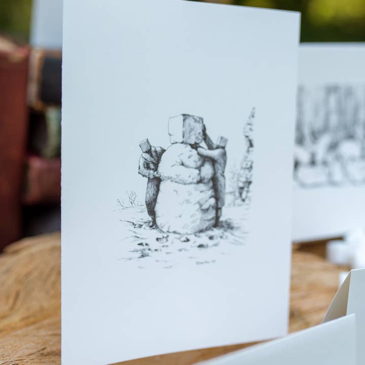 Sugarheads - Wholesale Season's Greetings Card - Snowman Whimsical Pen and Ink Greeting Cards