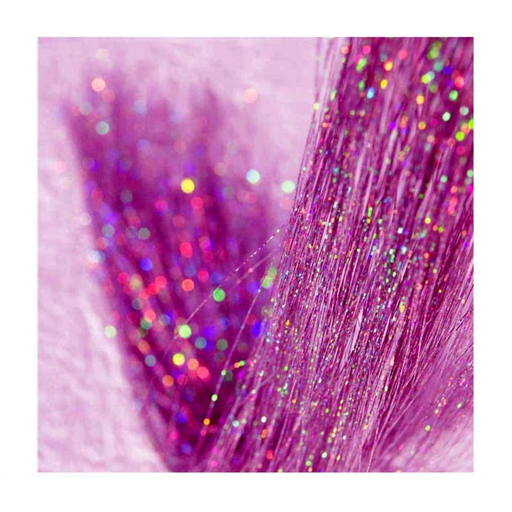 Pink Berry Sugar Cup Sparkle Tinsel Hair Extension Clips 3 PK for wholesale on Faire2