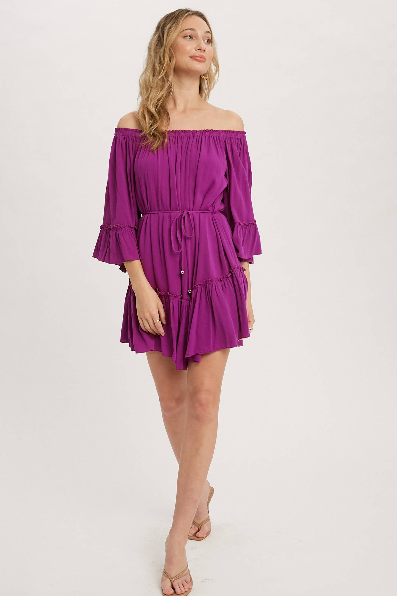 Bluivy - Wholesale Dress - Women's - RUFFLED SOLID BOHO DRESS6