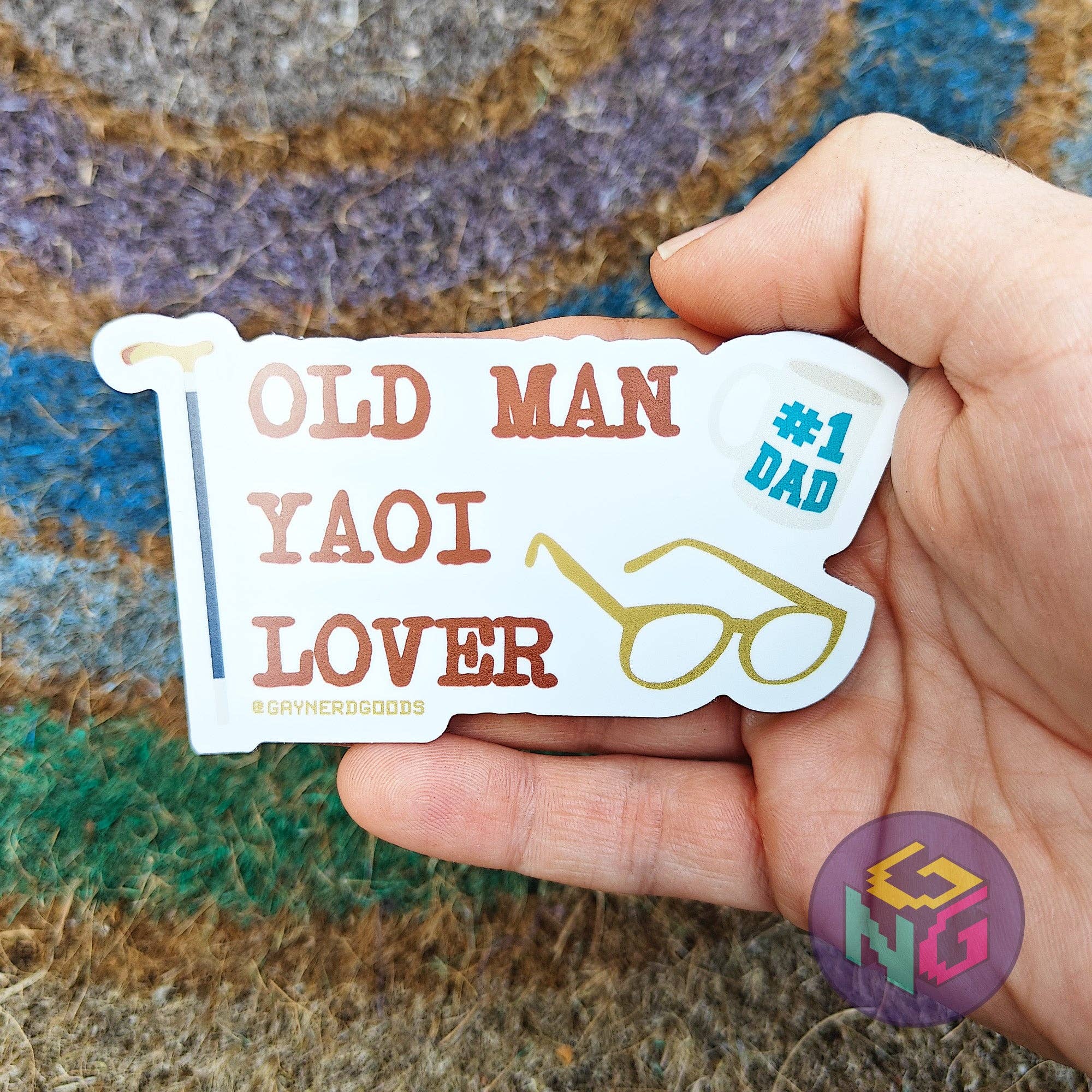 Gay Nerd Goods - Wholesale Sticker - Old Man Yaoi Lover Sticker3