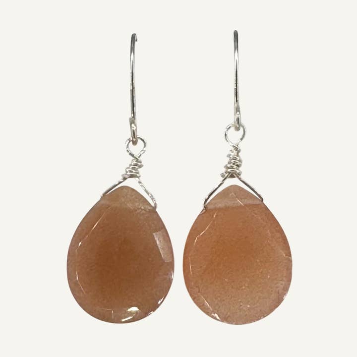 Sunstone sterling earrings for wholesale by Silver Sparrow Jewelry