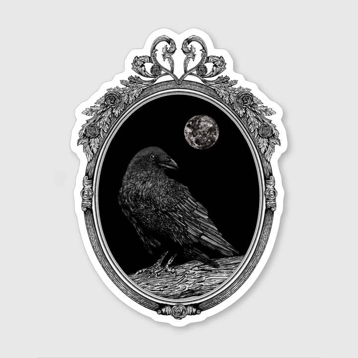 Raven in the Mirror Sticker for wholesale by Fern and Skye