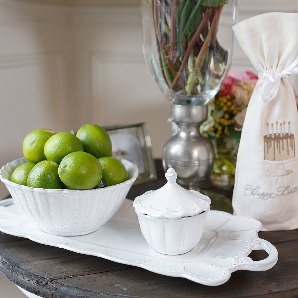 Arte Italica & Crown Linen Designs – Tigela por atacado – Tigela de açúcar Bella Bianca1