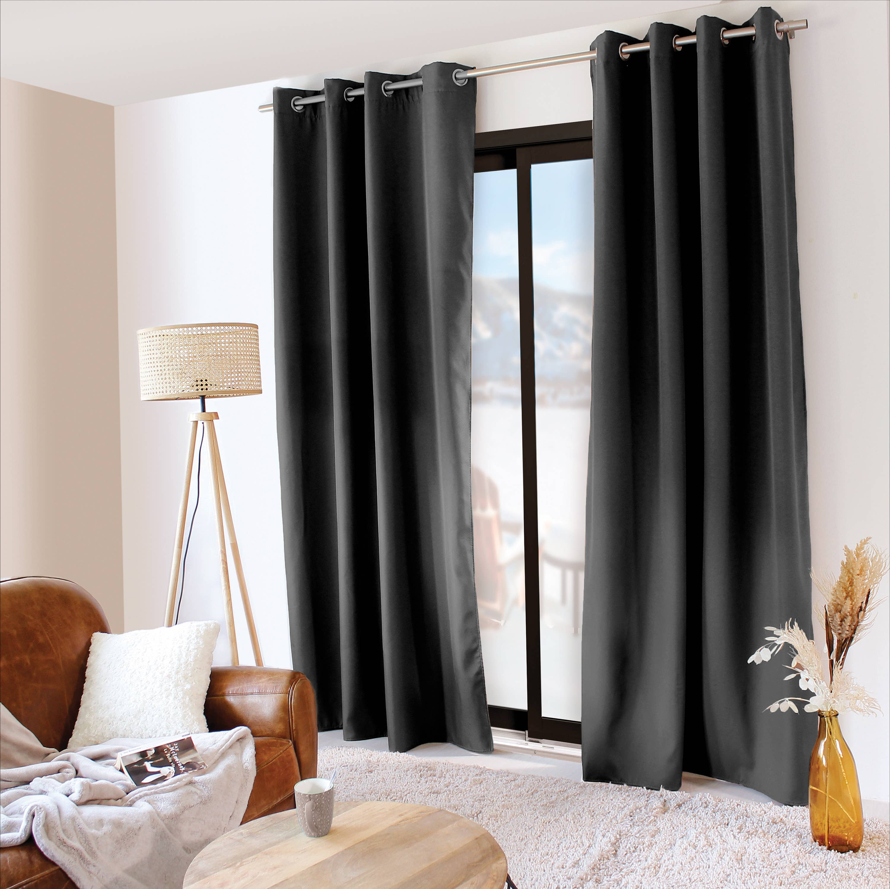 DECOSTARS - CmaDECO - Vendita all'ingrosso Tende - Tenda termica oscurante con occhielli, 135x240 cm, Glacier35