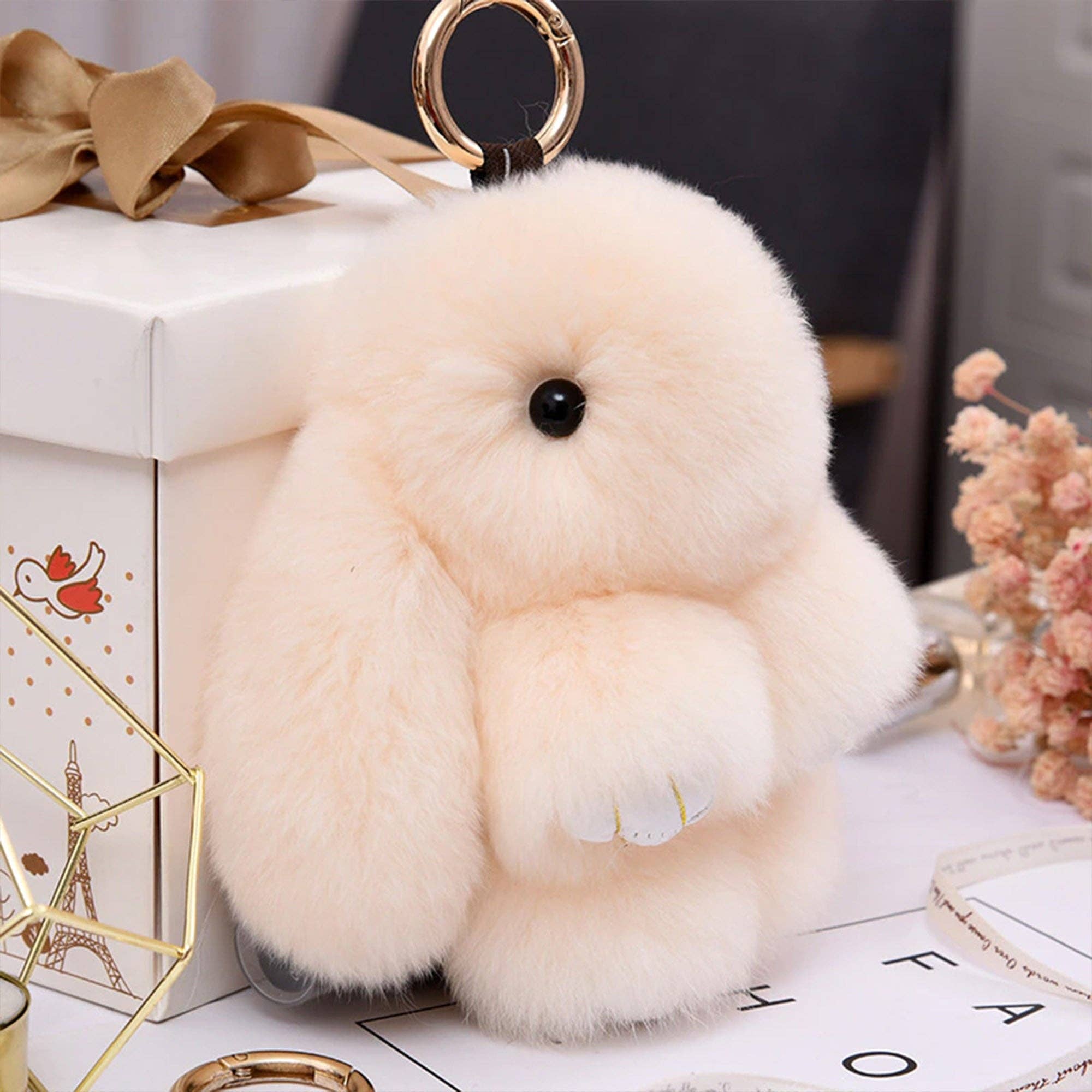 TAPA fashion - Wholesale Keychain – Women's - Small Rabbit Pom Pom Key Chain KC0225-5 (3PC)10