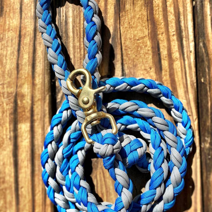 REMOVED BRAND – trela - Cão por atacado – 4 'Paracord Leash - azul/cinza1