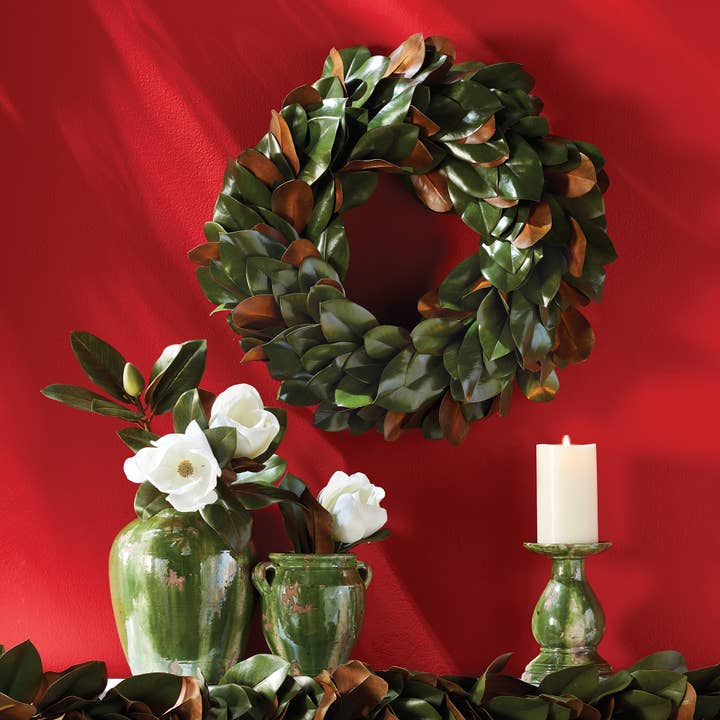Napa Home & Garden - Wholesale Wreath - Grand Magnolia Leaf Wreath 24"1
