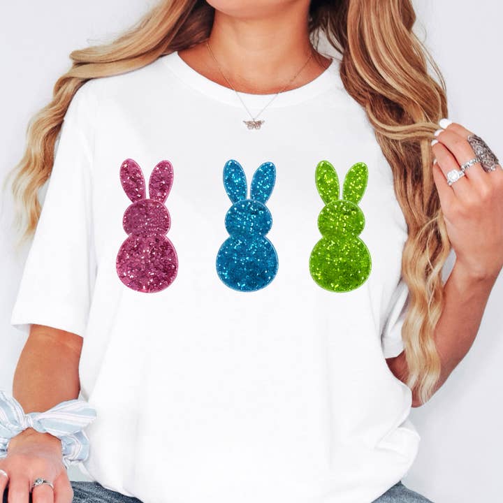 Cute Easter Bunny's White Easter Tee for wholesale by Simply Spoken Apparel