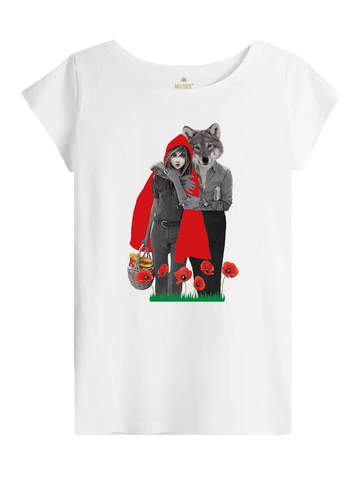 T-shirt donna RED LOVE per la vendita all'ingrosso da parte di Milord