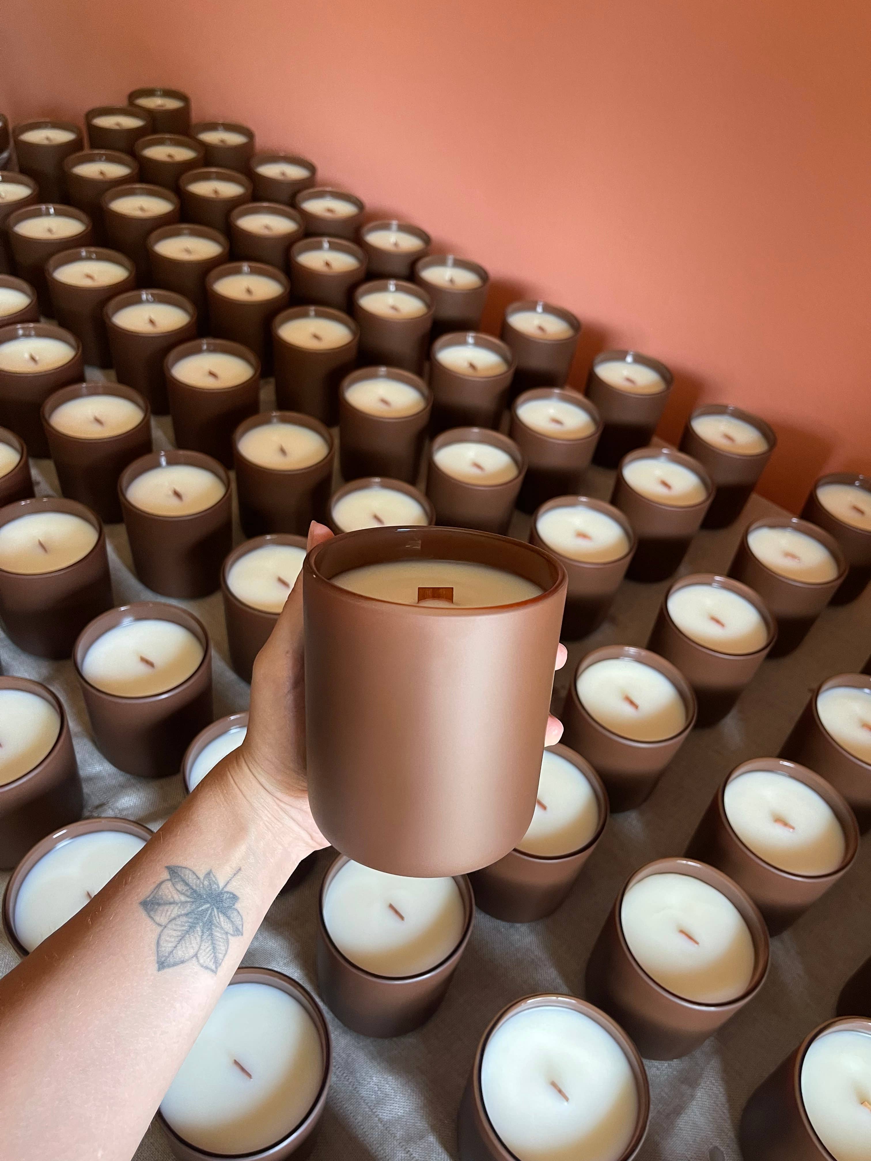 Mrs. Candlier - Wholesale Jar/Filled Candle - Coconut Candle with Wood Wick 8 & 13 oz | Custom label2