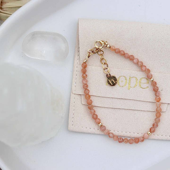 Hope The Studio - Wholesale Beaded Bracelet - Abundance | Dainty Sunstone Bracelet | Genuine Crystals2