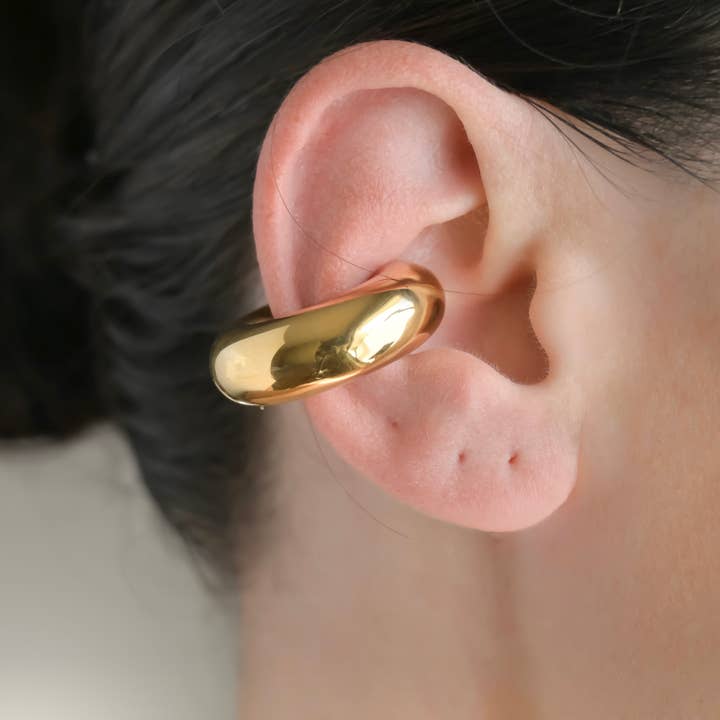 Store tykke øreringe i rustfrit stål – markante øreklemmer for engroshandel hos Blueyejewelry