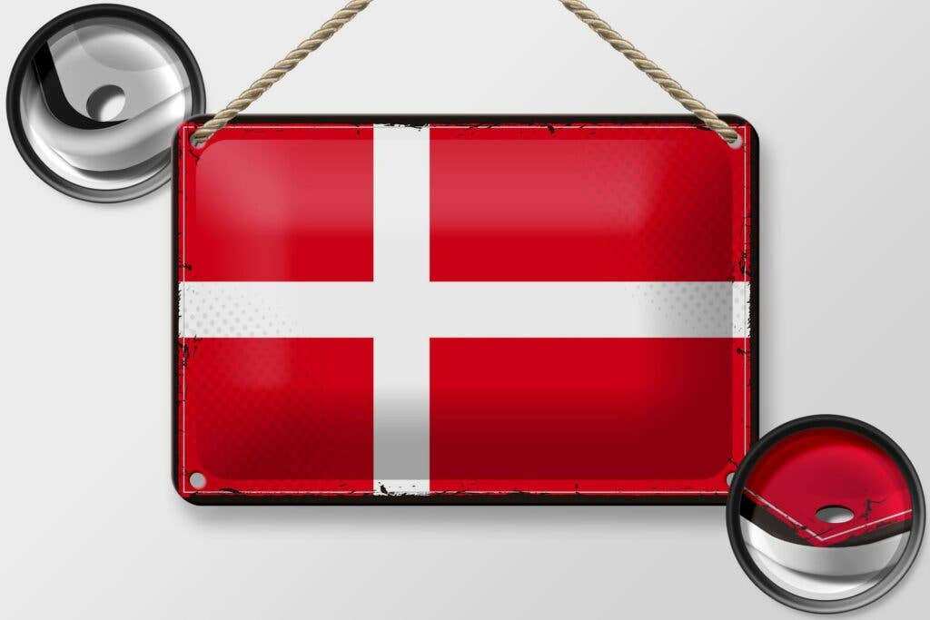 Femer - Wholesale Sign - Tin Sign Flag of Denmark 18x12 cm Retro Flag of Denmark Decorative Sign1