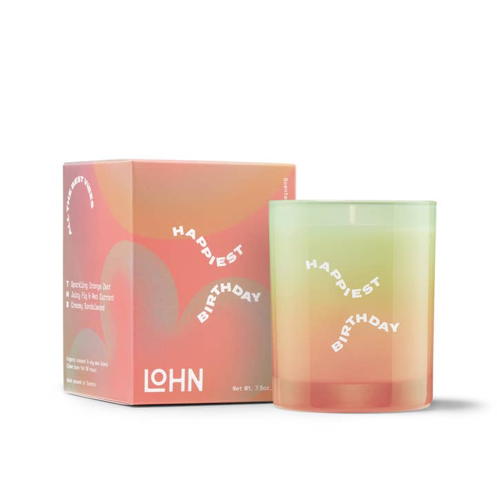 LOHN Birthday Candle - Champagne & Orange Zest for wholesale by LOHN (No duties | Ships from CAN/USA)