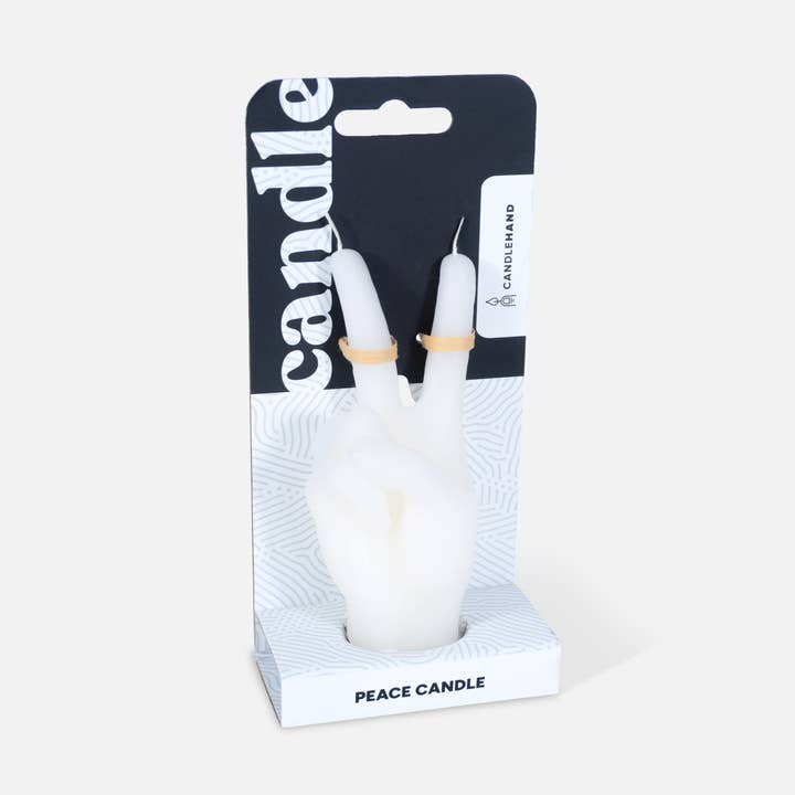 Peace/Victory Candle - Small version- Realistic Skin Texture for wholesale by CandleHand (Free Duties for US)