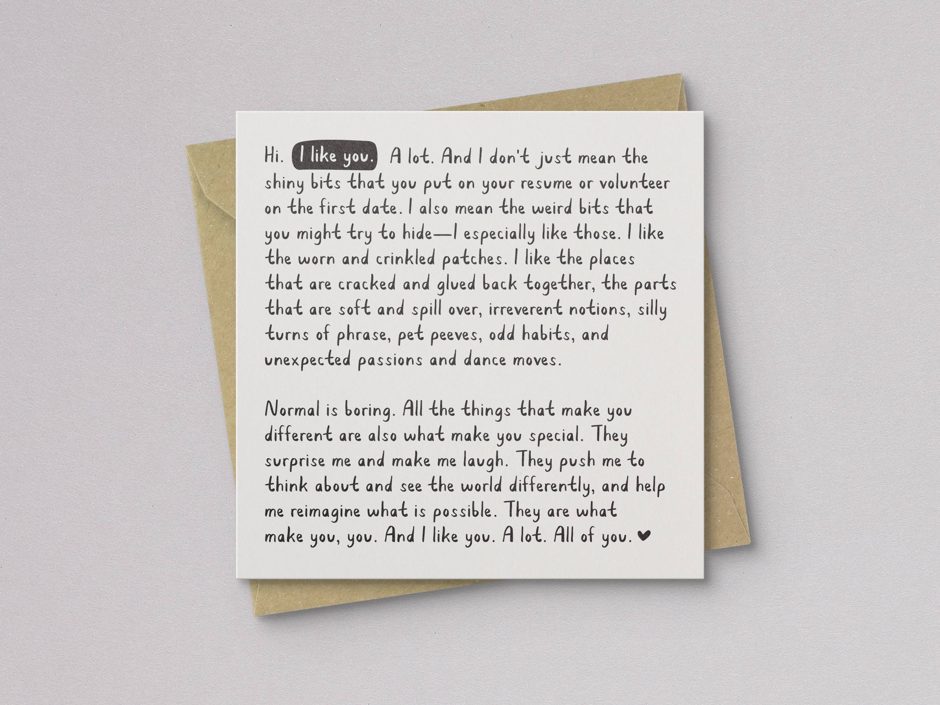Kwohtations - Wholesale Love Card - I Like You A Lot Valentine's Day Card1