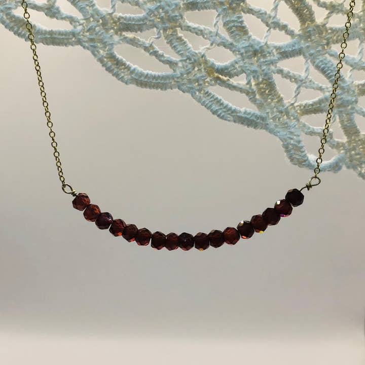 Garnet necklace for wholesale by Penelope Plum Designs